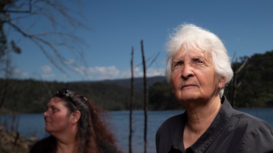 Gundungurra Traditional Owners in the Blue Mountains, from left, Kazan Brown and Aunty Sharyn Halls, a Gundungurra women.