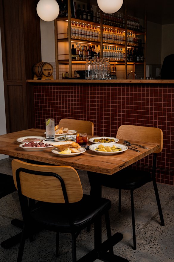 Inside the cosy bar.