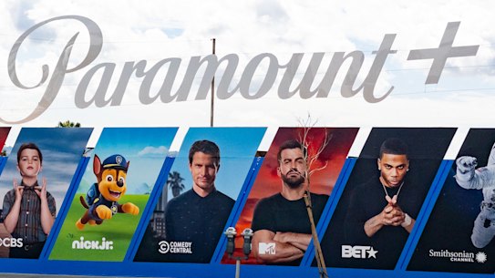 A Paramount+ billboard in the United States. The service is launching in Australia in August.
