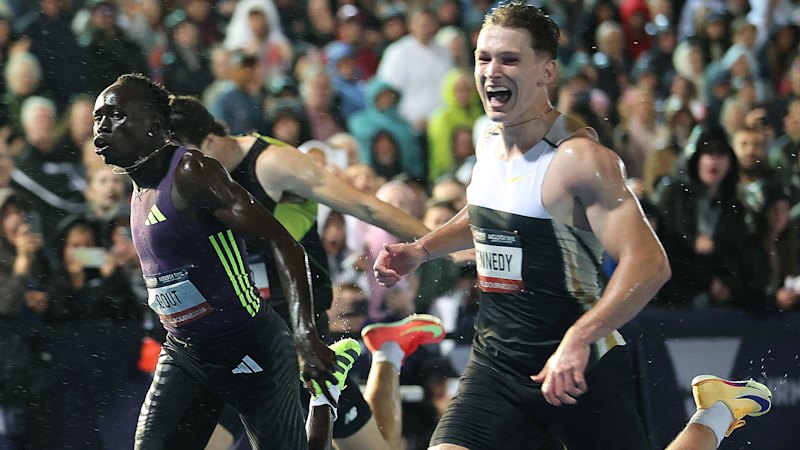 Lachlan Kennedy beats Gout Gout, sets a blistering time to win the 100 metres and then wins the 200