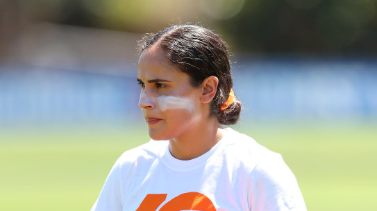 Haneen Zreika will sit out round four after making the decision not to wear GWS’ pride jumper.