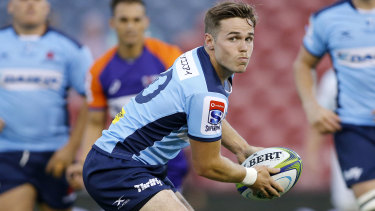 Young Waratahs five-eighth Will Harrison was isolated in the loss to the Blues.