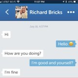 A scammer under the name Richard Bricks used a photo of Argentinian actor Juan Soler with his daughter, Mia.