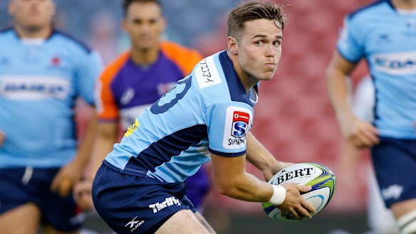 Young Waratahs five-eighth Will Harrison was isolated in the loss to the Blues.