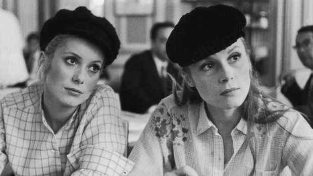 Catherine Deneuve, left, and Francoise Dorleac in The Young Girls of Rochefort. 
