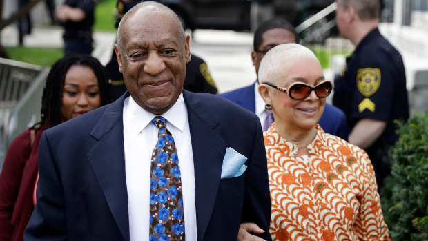 Bill Cosby arrives at court last month with his wife, Camille.