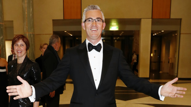 David Speers with Liz Taggart-Speers at Parliament House, where he has served as president of the press gallery.