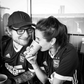 Ed Sheeran, seen here in a photo from his Instagram page, with his then long-time girlfriend and now wife Cherry Seaborn.