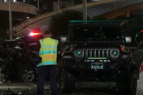 A two-year-old girl was killed in the four-car pile up.