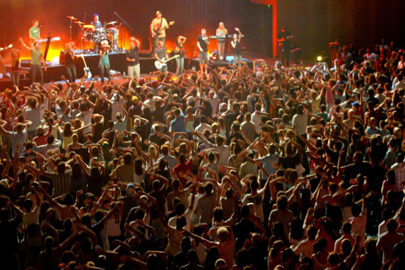 Worshippers at Hillsong Church in Australia.