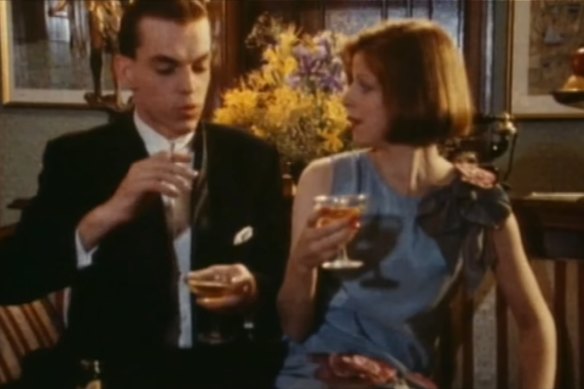 Jardine and Edith (Heather Mitchell) meet for the first time at a party.