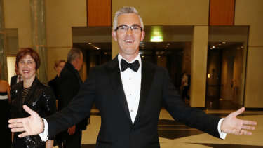 David Speers with Liz Taggart-Speers at Parliament House, where he has served as president of the press gallery.