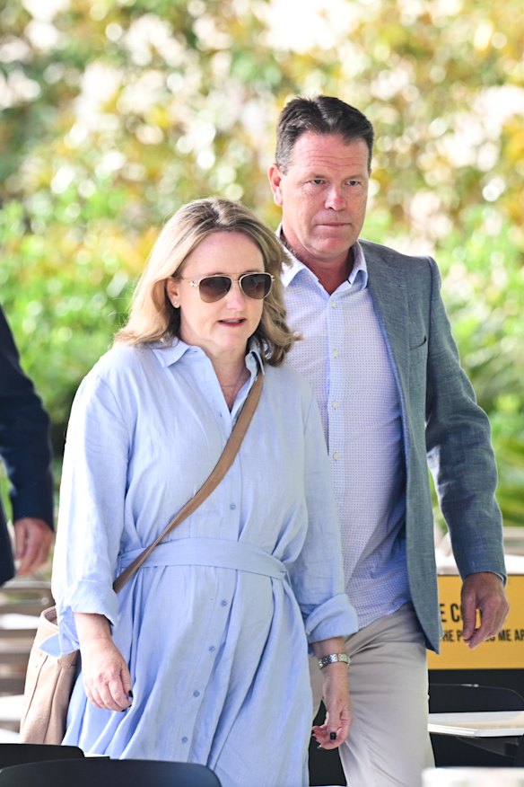 Jamie and Peta James, parents of Lilie James, arrive at the NSW Coroners Court for her inquest.