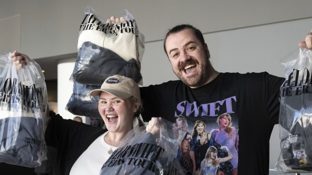 ‘We blacked out when we got in line’: Swifties spend big on merch