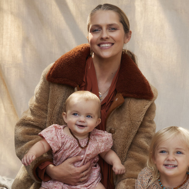 Styling by Penny McCarthy. Teresa wears R.M. Williams “Thornton” coat, “Mallala” dress and “Victoria” boots. Prairie and Poet wear Printebebe dresses. Prairie wears R.M. Williams booties.