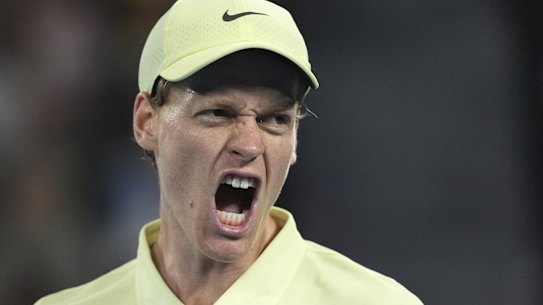 Jannik Sinner  at the Australian Open in January.