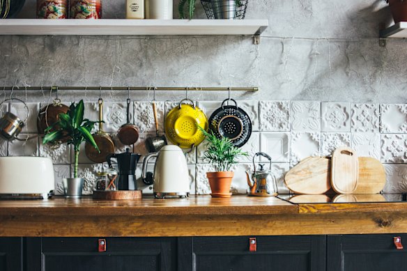 In tight quarters, visible storage has a big visual impact, so choose items that spark joy.