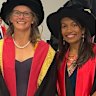 Royal Australasian College of Physicians (RACP) immediate past president Professor Jennifer Martin (left), with RACP suspended president-elect Dr Sharmila Chandran.