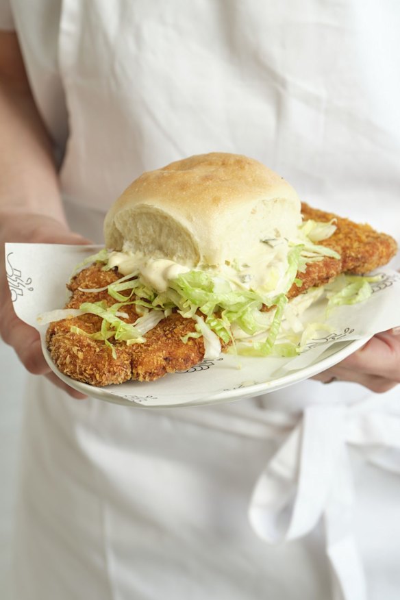 The famous chook sandwich.