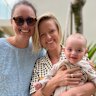Baby Angus, his surrogate mother Jennifer McCloy and his biological mother, Edwina Peach