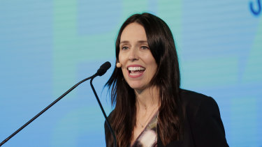 New Zealand's Prime Minister Jacinda Ardern speaks during the One Planet Summit in New York.