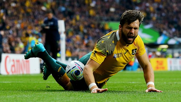 Back in business: Adam Ashley-Cooper in scoring form during the 2015 World Cup.