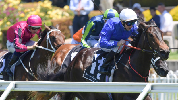 Here she comes: Athiri does her best work late to win at Rosehill on debut.
