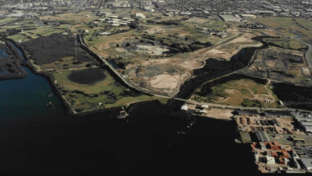 The former industrial site at Homebush Bay in 1995.