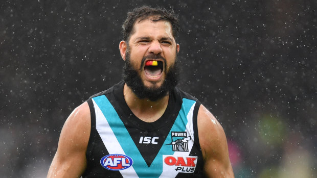 Essendon interest: Port Adelaide ruckman Paddy Ryder.