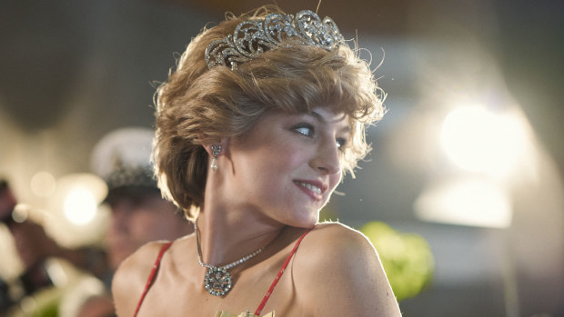 Emma Corin as Princess Diana  in an episode of The Crown  about Charles and Diana's tour of Australia.
