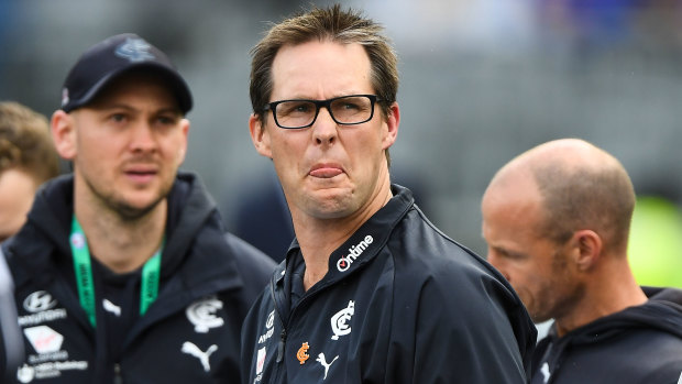Confusion reigns: Carlton coach David Teague has added his voice to the calls for clarity on controversial holding the ball rule.