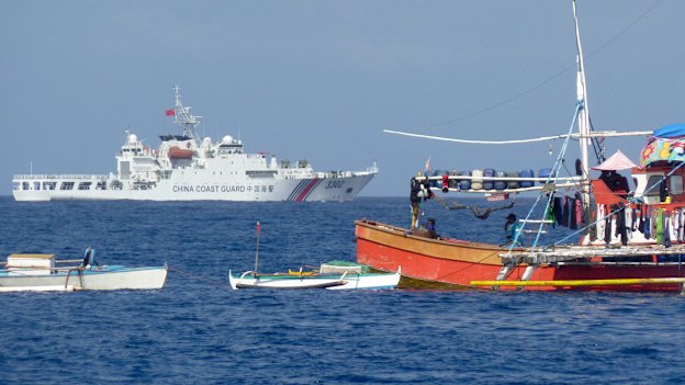 A Philippine fishing boat near Scarborough Shoal, where the Chinese Coast Guard patrols.