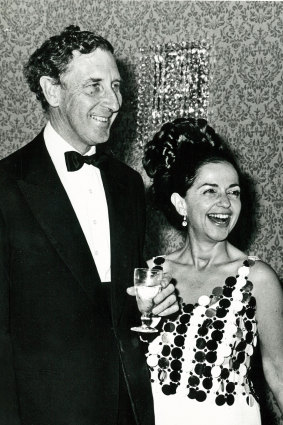 Sir Warwick Fairfax and Lady Fairfax hosting one of their grand soirees at Fairwater in the 1960s.