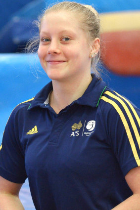 Rianna Mizzen as a member of Australia's women's artistic gymnastics team in 2016.