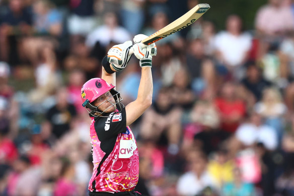 Steve Smith on his way to a BBL ton in Coffs Harbour.
