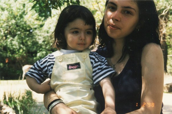 Adelle with her “little buddy” in the 1990s.
