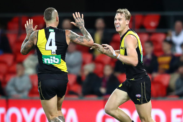 Tom Lynch and Dustin Martin were both in superb form against the Lions.