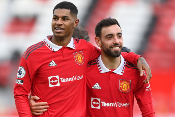 Marcus Rashford and Bruno Fernandes turned the Manchester derby on its head late in the second term.
