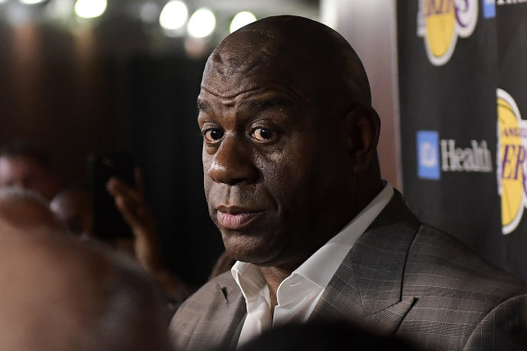 NBA legend Magic Johnson opted for a cash payment of $US4 million rather than F45 shares, after the successful IPO. But he is faring less well on the deal to receive $US5 million in shares - based on future vesting events - which were linked to increases in the company’s market capitalisation.