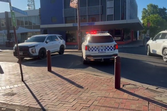 Police at the scene of the attack in Wangaratta.