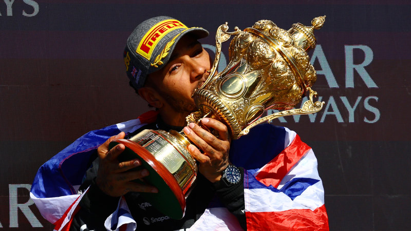 ‘I can’t stop crying’: Hamilton overjoyed at drought-breaking Silverstone win