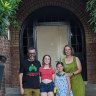 East Brisbane State School family Daniel Angus, Eleanor, Sadie and mum Kath at the annual carols at East Brisbane State School in December 2023.