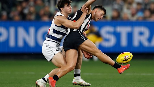 Nick Daicos was under pressure all game. 