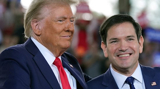 Donald Trump at a rally in November with Marco Rubio, who is expected to be appointed secretary of state.
