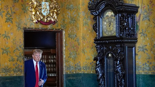 Donald Trump  at his Mar-a-Lago estate.