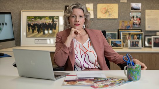 The Federal Housing Minister Clare O’Neil in her Oakleigh electorate office in Melbourne’s South East.