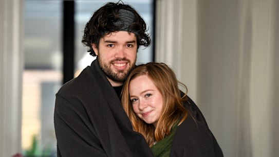 Brunswick couple Sian Brownlow and her Alex Bowden have been getting plenty of sleep during the COVID lockdown. 