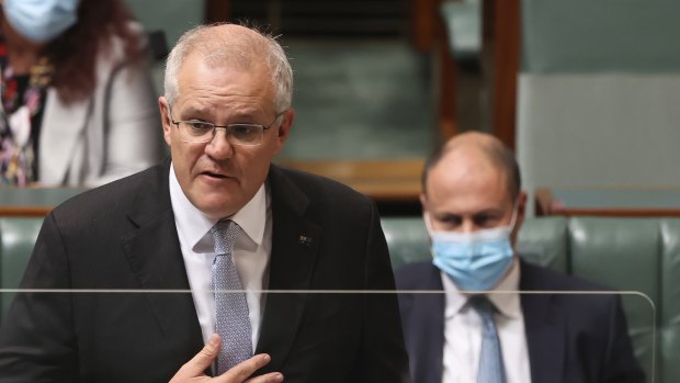 Scott Morrison puts the case for his religious discrimination bill on Thursday.