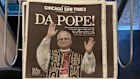 The front page of the Chicago Sun Times newspaper announces the election of a home-grown pope.