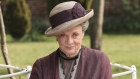 Maggie Smith as the Dowager Countess Grantham in a scene from the Downton Abbey TV show.